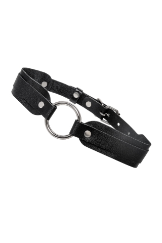 Чокер-ошейник Pecado BDSM, со скруглёнными углами, натуральная кожа, чёрный