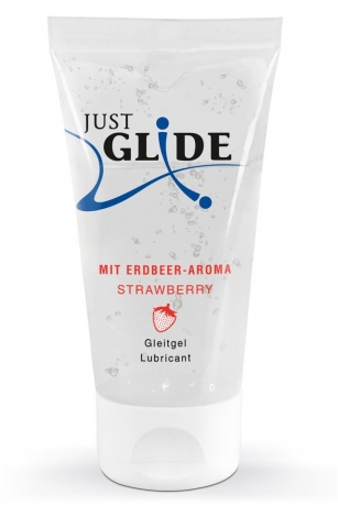 Лубрикант на водной основе Just Glide Strawberry с ароматом клубники, 50 мл Лубрикант на водной основе Just Glide Strawberry с ароматом клубники, 50 мл