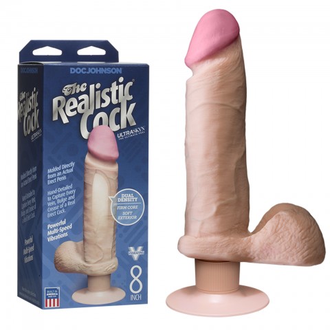 Вибратор The Realistic Cock ULTRASKYN Vibrating - 8 (23.6 , Ø 5.1 см)