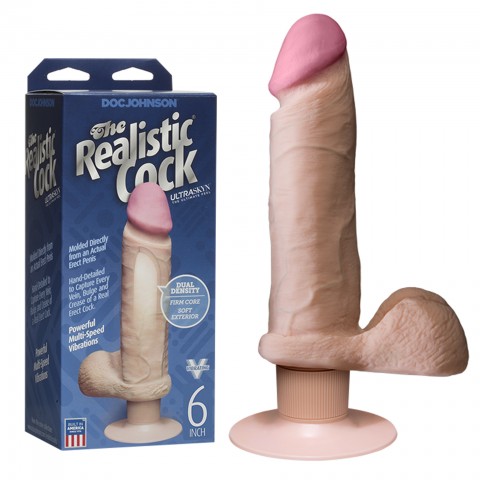 Вибратор The Realistic Cock ULTRASKYN Vibrating - 6 (21.6 , Ø 4.3 см)