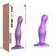 Фаллоимитатор Strap-On-Me Dildo Plug изогнутый, фиолетовый металлик (M - 15.5, Ø 4.3 см)