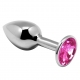 Металлическая анальная пробка Anal Pleasure от Alive - L, с розовым кристаллом (9, Ø 4.1 см)