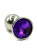 Серебряная анальная пробка Small с фиолетовым кристаллом (7, Ø 2.7 см)